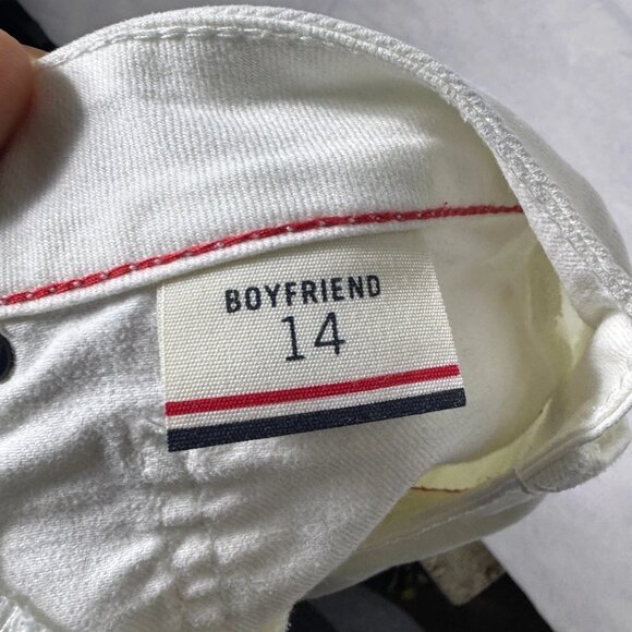 Tommy Hilfiger Boyfriend Jeans Womens White Denim 5-Pocket Modern Style Size 14 - Picture 13 of 16